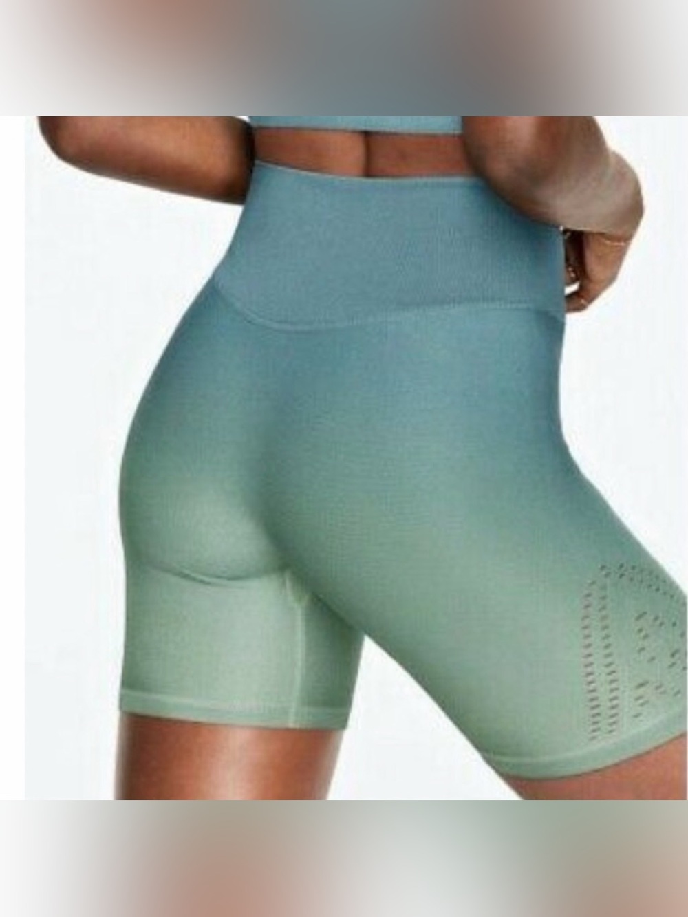 PINK Victoria's Secret High-Waist Sage Green ombré 6” Bike Shorts